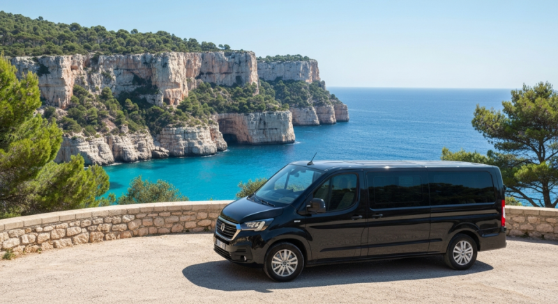 Louer un van avec chauffeur pour visiter les calanques de Figuerolles et Mugel à La Ciotat